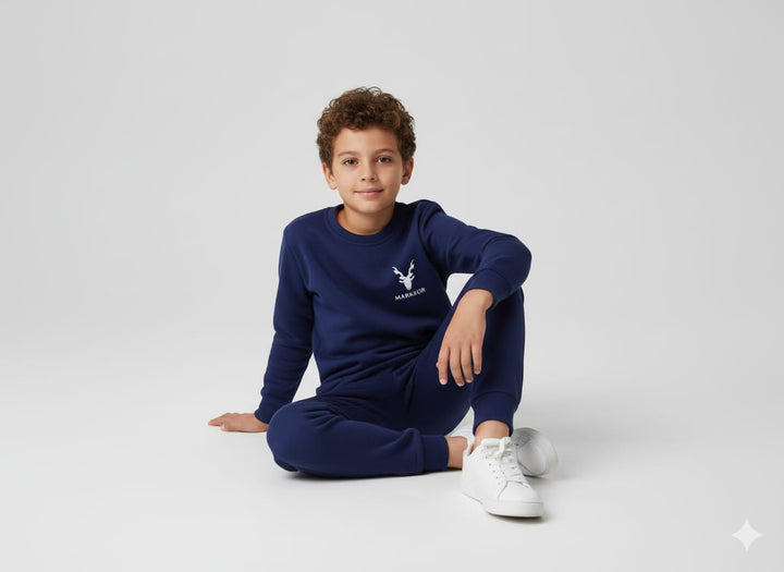 Winter Kids Markhor Printed Tracksuit | Full Sleeves Round Neck T-Shirt & Trouser Set – Warm, Stylish & Comfortable Outfit 2xl