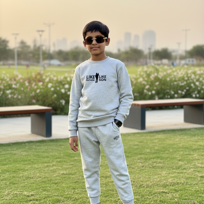HERMAIN BANTVA Winter Kids Tracksuit | Stylish Sweatshirt & Trouser Set for Boys & Girls – Cozy, Warm & Trendy Outfit medium