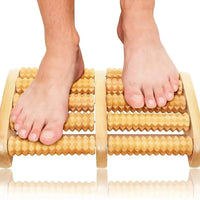 Premium Natural Wooden Foot Massage Roller – Manual Reflexology Foot Massager