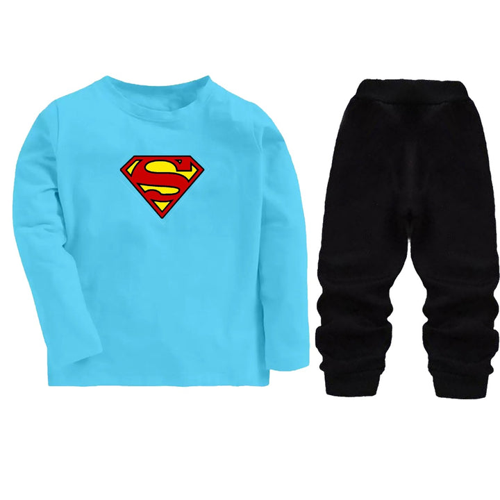 2 PCs New Summer Tracksuit T-Shirt & Trouser Set for Kids – Soft Comfortable Fabric Casual Sportswear Outfit for Boys (Size Small)