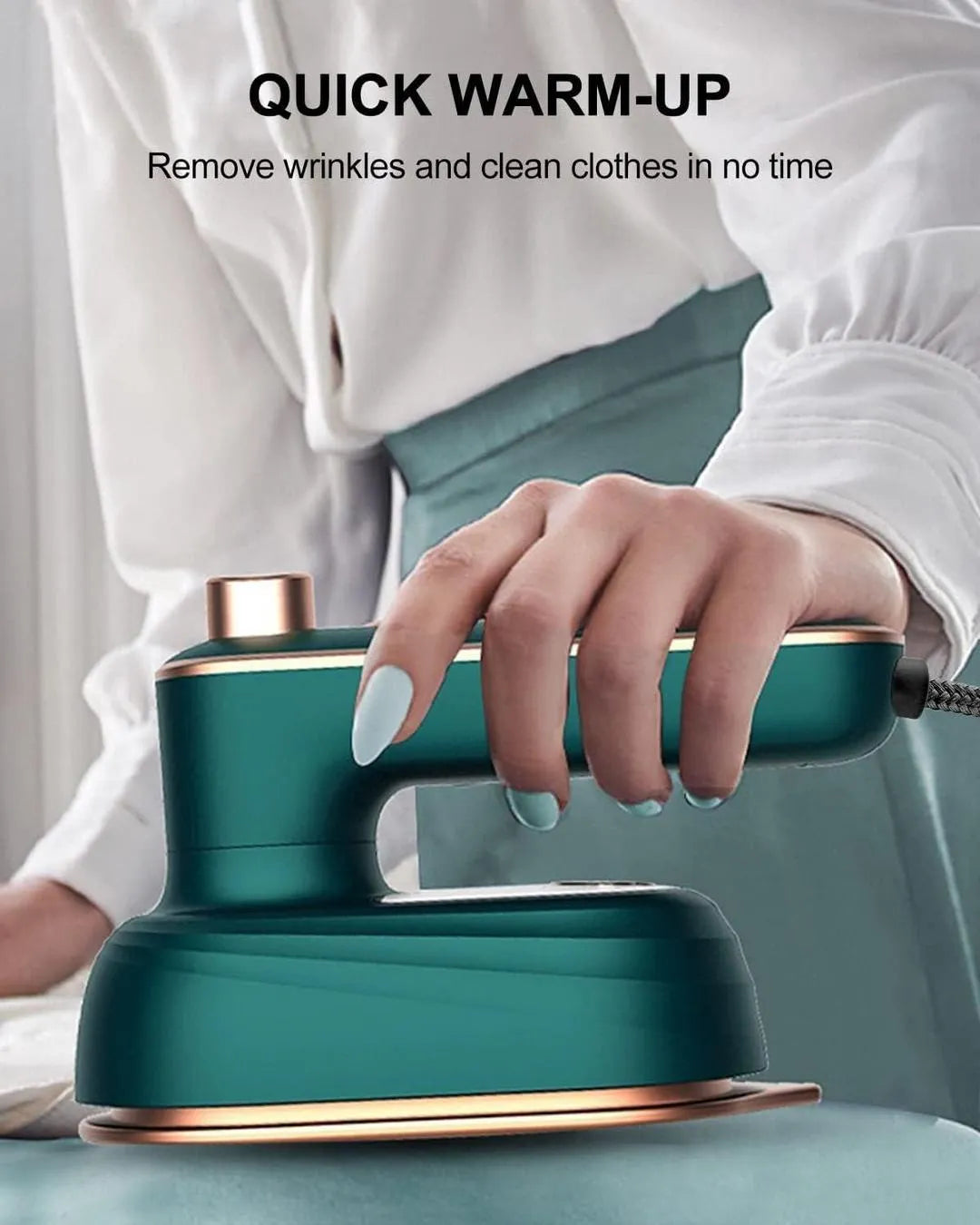 Green Steam Iron for Quick Wrinkle Removal