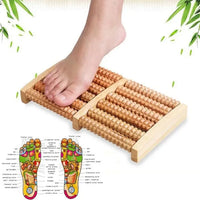 Premium Natural Wooden Foot Massage Roller – Manual Reflexology Foot Massager