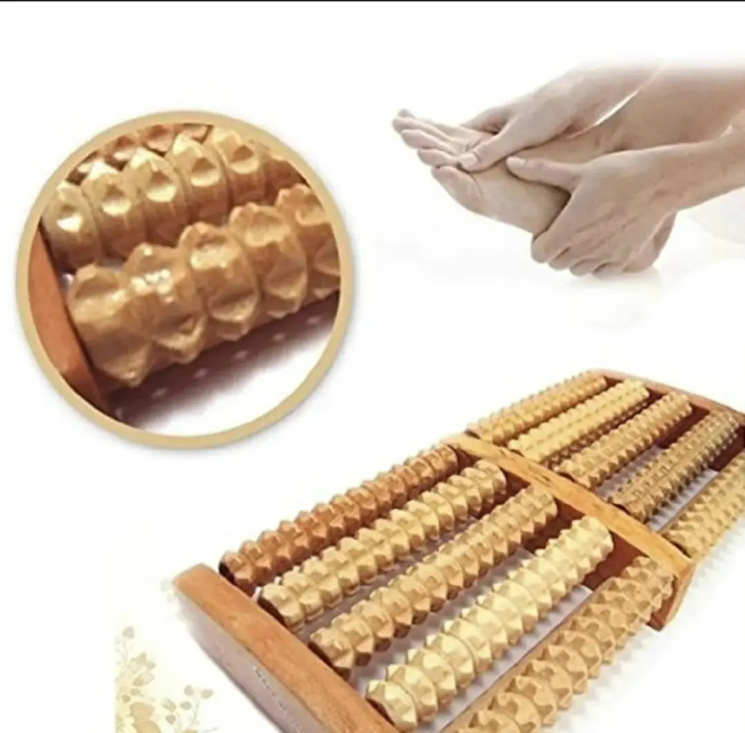 Premium Natural Wooden Foot Massage Roller – Manual Reflexology Foot Massager
