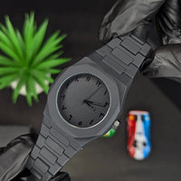 Black Aura Couple Watches for Men and Women – Matching Black Wristwatch Set, Elegant Couple Gift for Anniversary, Wedding and Special Occasions