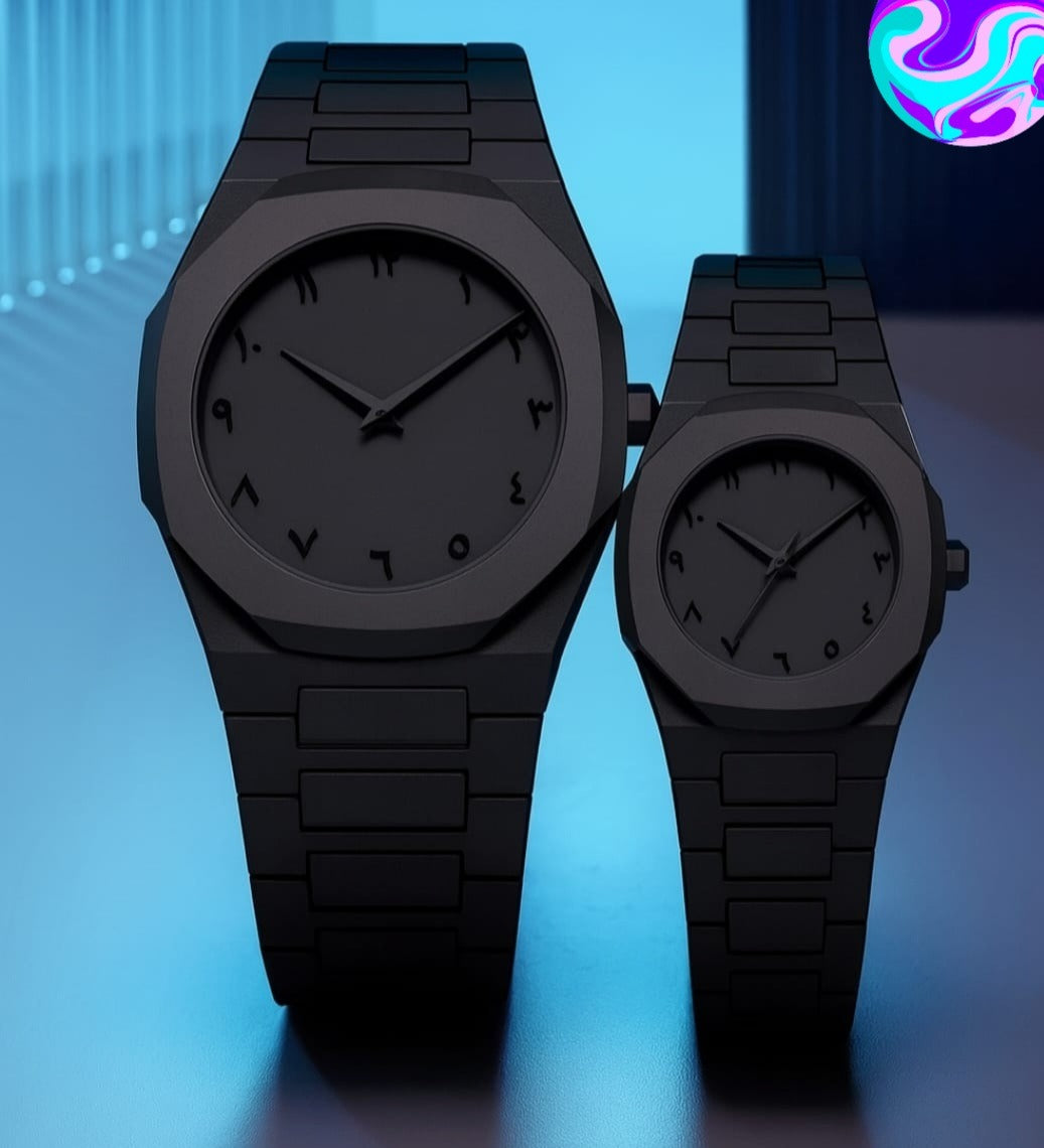 Black Aura Couple Watches – Matching Watches for Men & Women