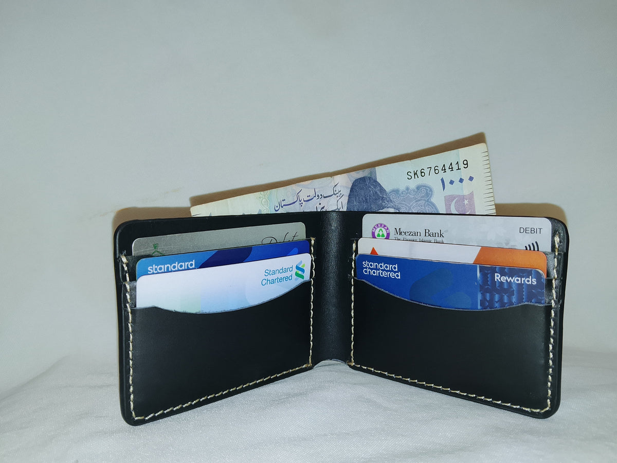 Men’s Rugged Leather Wallet – Black Cow Leather
