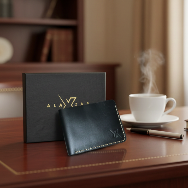 Men’s Rugged Leather Wallet – Black Cow Leather