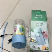 Portable Mini Electric Juicer Blender – USB Rechargeable Portable Smoothie Maker with Stainless Steel Blades, Built-In Straw and Handle