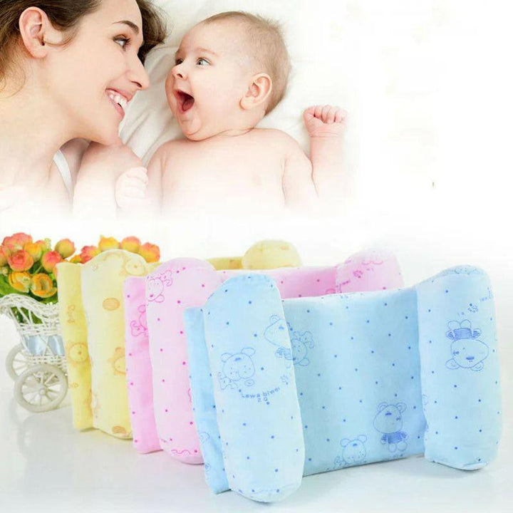 Baby Head Shaping Pillow 360 Support Cotton | Pink Blue Cream