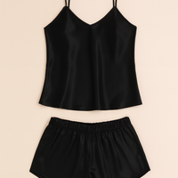 Satin Sleepwear Set for Women – Luxe Camisole and Shorts, Elegant 2-Piece Nightwear and Loungewear Set for Comfortable Sleeping and Relaxing