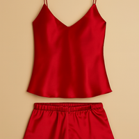 Satin Sleepwear Set for Women – Luxe Camisole and Shorts, Elegant 2-Piece Nightwear and Loungewear Set for Comfortable Sleeping and Relaxing