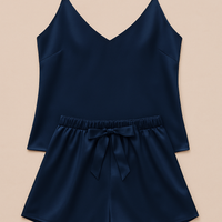 Satin Sleepwear Set for Women – Luxe Camisole and Shorts, Elegant 2-Piece Nightwear and Loungewear Set for Comfortable Sleeping and Relaxing