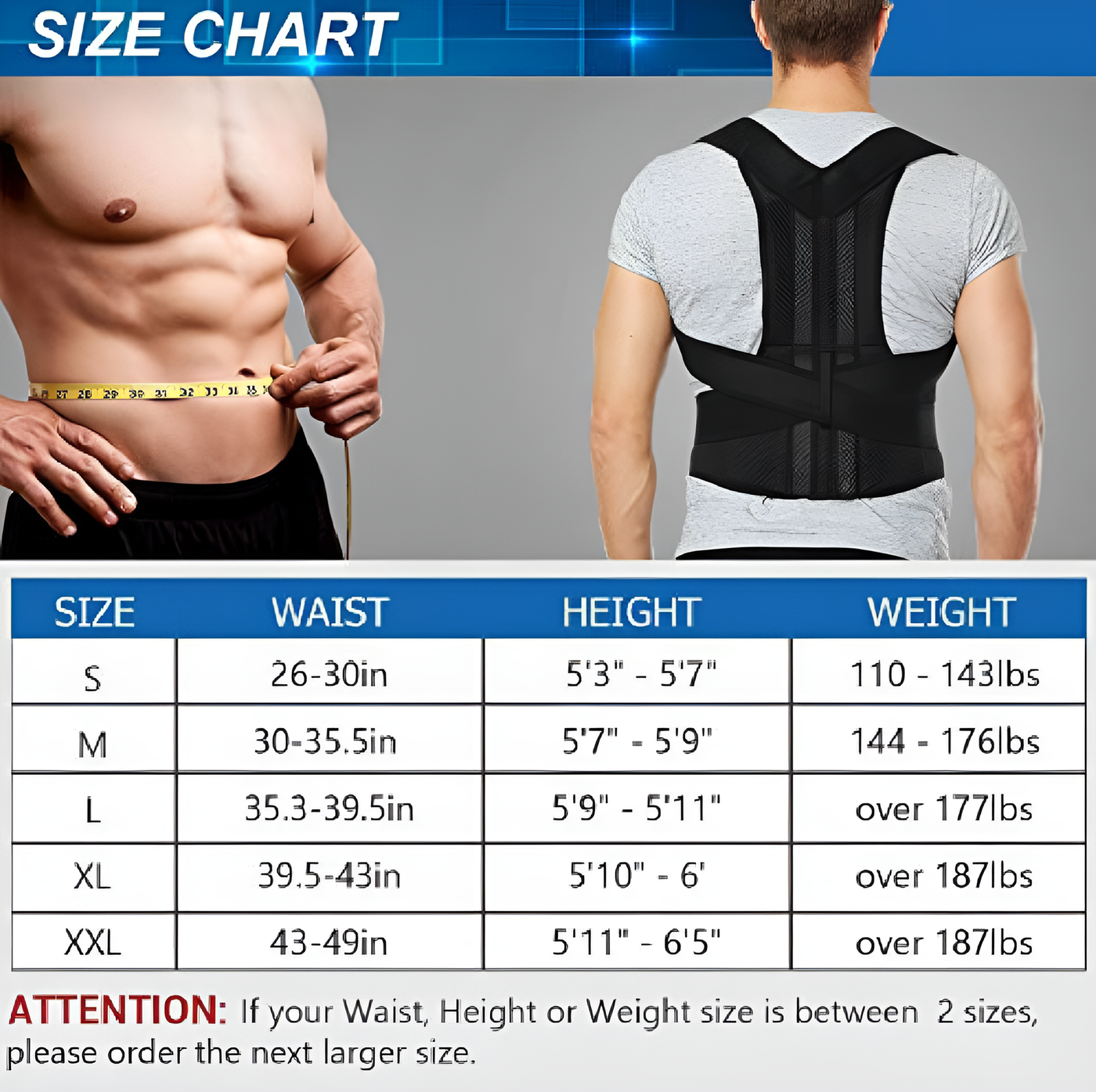 Posture Corrector & Back Support Belt for Men & Women