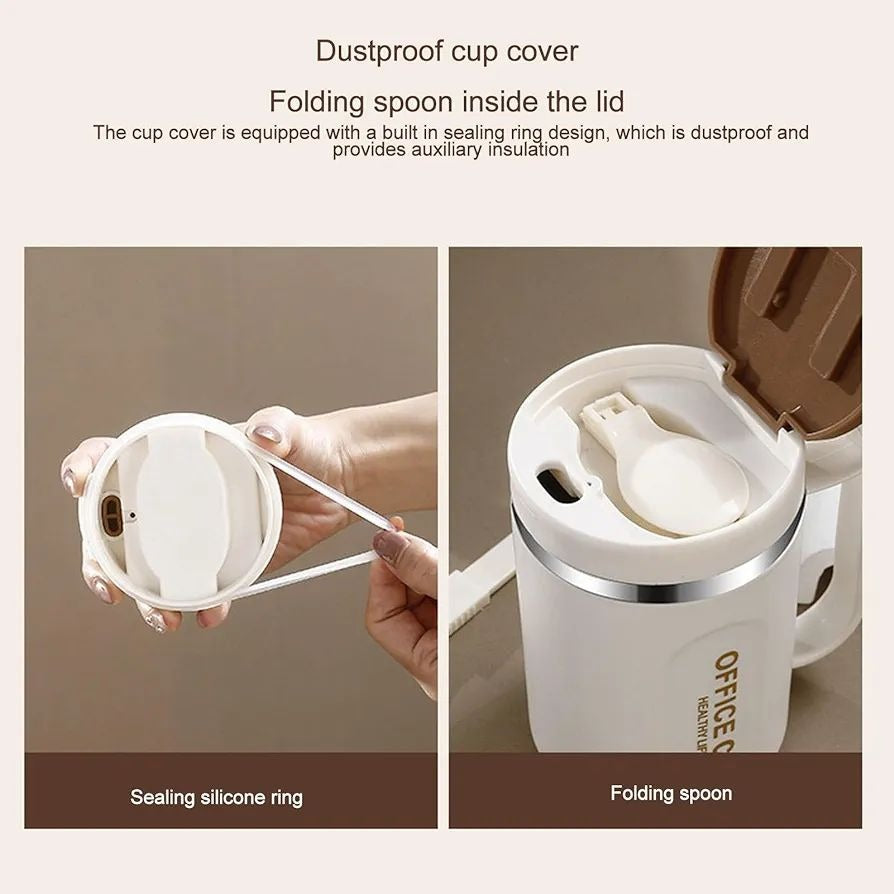 Stainless Steel Insulated Coffee Mug with Spoon