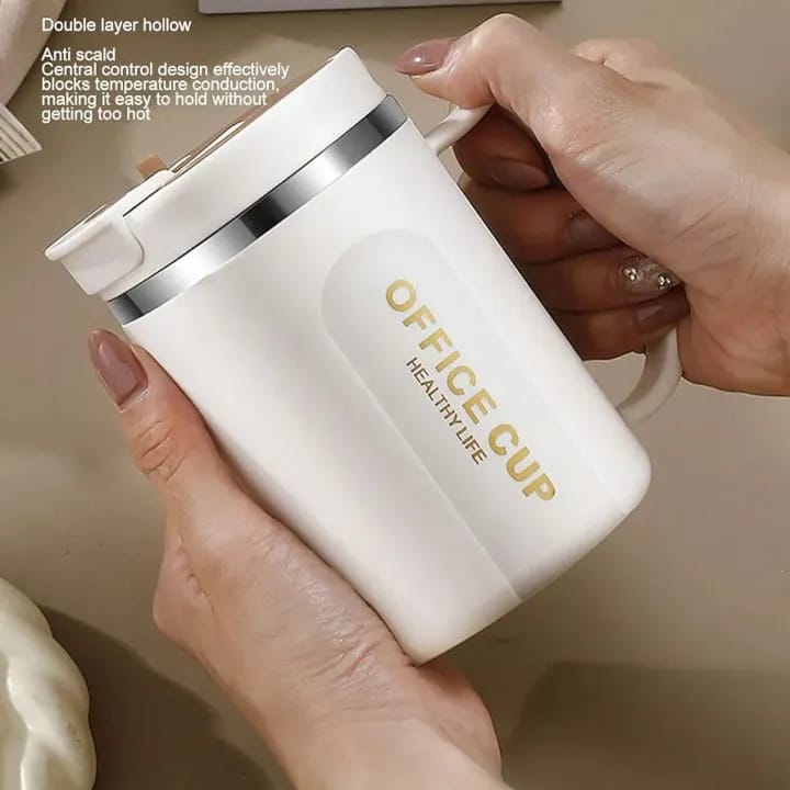 Stainless Steel Insulated Coffee Mug with Spoon