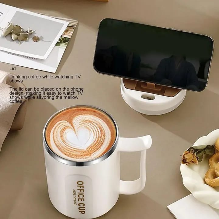 Stainless Steel Insulated Coffee Mug with Spoon