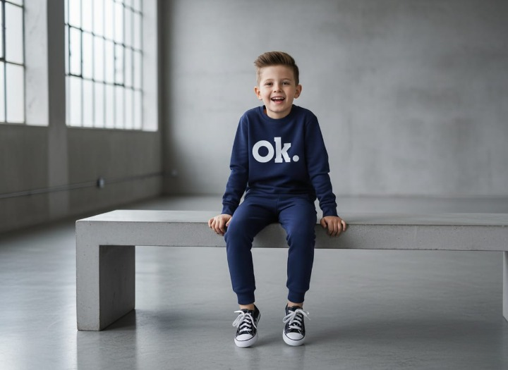 OK Printed Sweatshirt & Pajama Trouser Tracksuit for Kids | Winter Warm Fleece Clothing Set Outfit for Boys & Girls – Cozy & Trendy medium