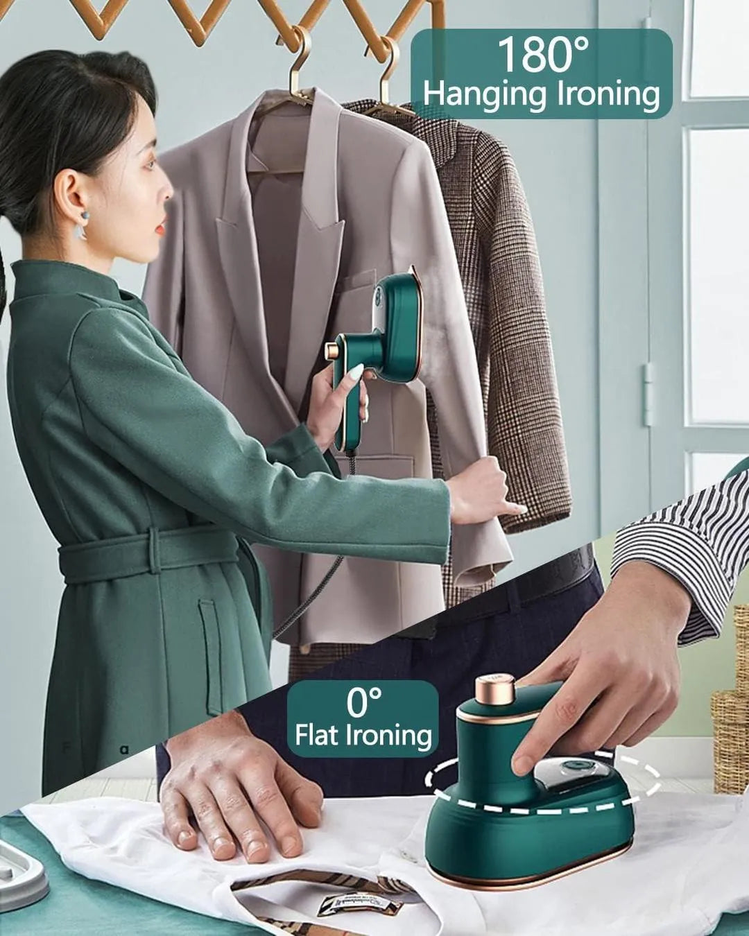Green Steam Iron for Quick Wrinkle Removal