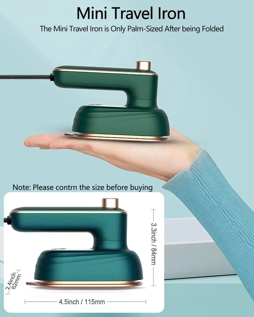 Green Steam Iron for Quick Wrinkle Removal