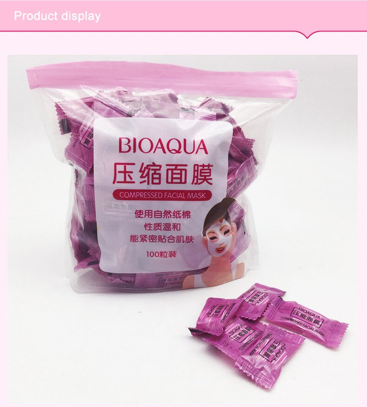 Pack of 50 BIOAQUA Compressed Facial Tablet Face Sheet | 50 Pcs Facial Tablets | Best Quality facial tablets